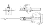 KNOTT KQ14-A+KZE7.5 rutulinis kablys 750 kg priekabai su V tipo vilkimo sija