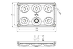 HORPOL LWD2157/CZ LED 900lm juodas automobilio salono žibintas su jungikliu ir raudonu diodu