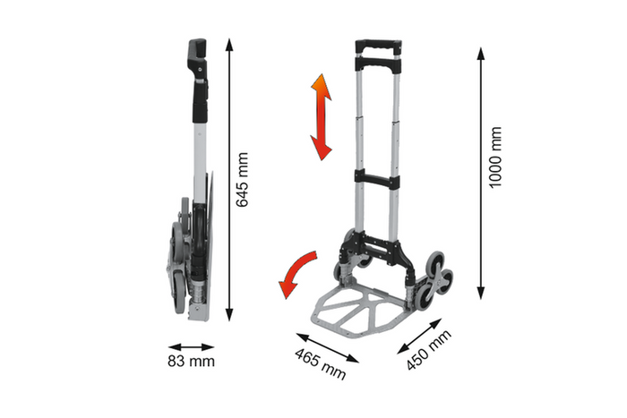 VOREL 78662 laiptinis vežimėlis, 75kg transportavimo vežimėlis