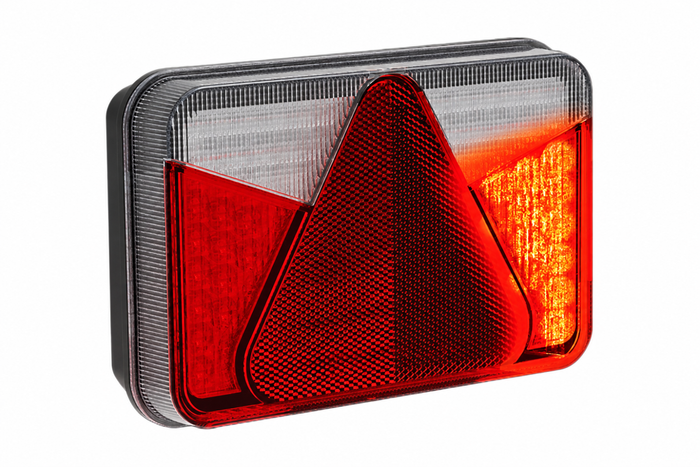 ASPÖCK MULTILED V galinis žibintas su bajoneto jungtimi, 5 kontaktų, 4 funkcijos, kairėje