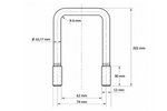 DROMET kvadratinis spaustukas C tipo spaustukas M12 62×202 mm
